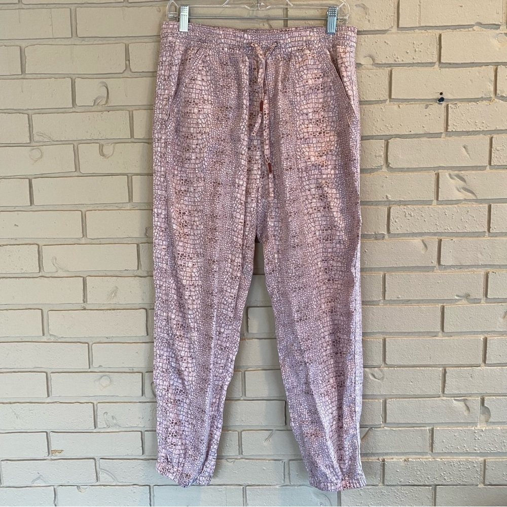 By Anthropologie Pink Lyocell Python Joggers Lounge Pants Soft Size Small S